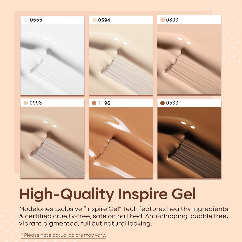 Modelones esmalte gel tono piel neutro para uso diario.