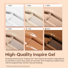 Modelones esmalte gel tono piel neutro para uso diario.
