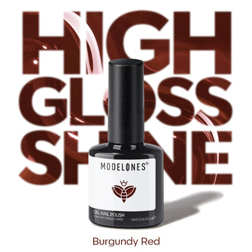Modelones gel uñas rojo vino ideal para fiestas y celebraciones.