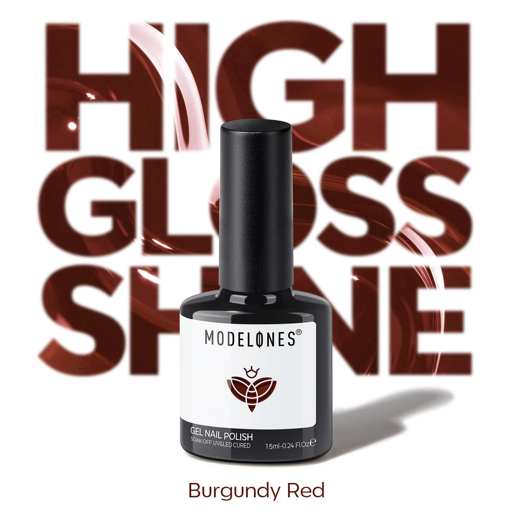 Modelones gel uñas rojo vino ideal para fiestas y celebraciones.