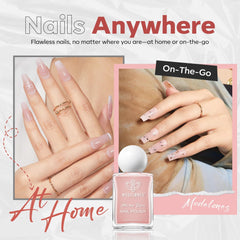 Esmalte modelones Jelly Nude secado rápido en 90 segundos para uñas listas.