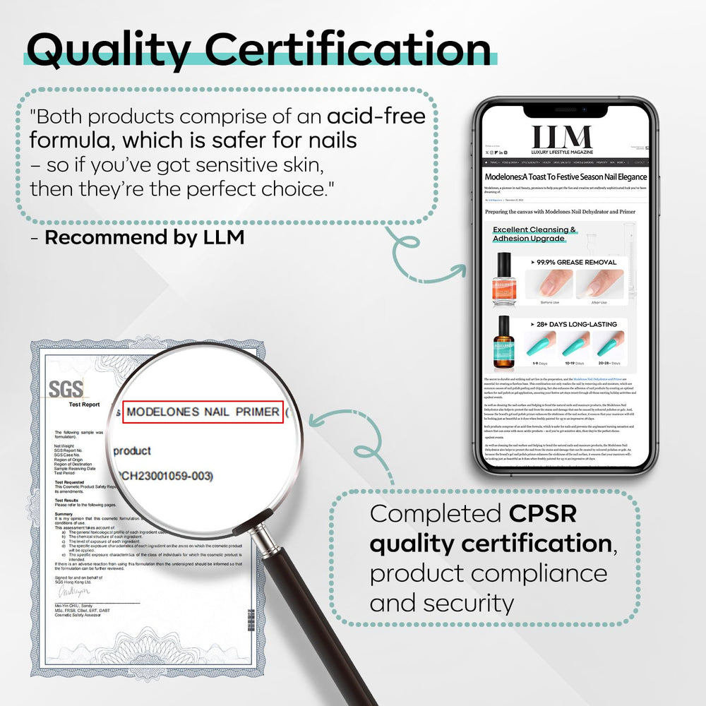 Etiqueta sin olor del producto Modelones, diseño seguro para uñas