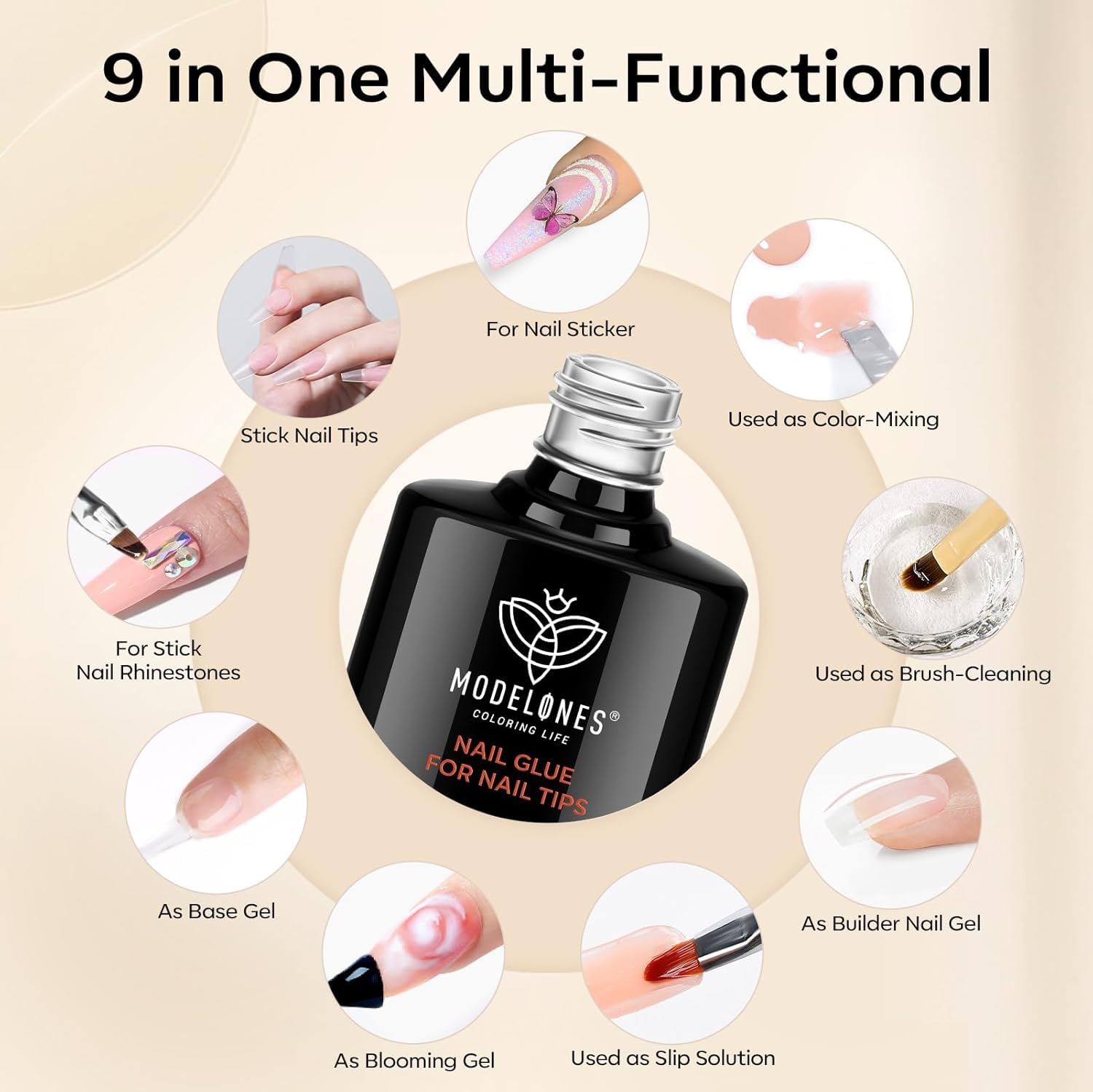 Modelones extensiones de uñas falsas para aplicación fácil y limpia