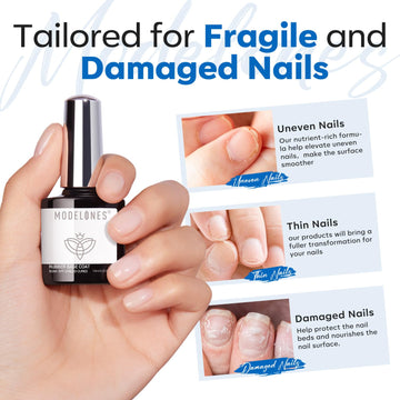 Modelones flexibilidad protectora para uñas finas y débiles.