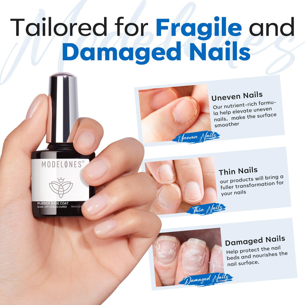 Modelones flexibilidad protectora para uñas finas y débiles.