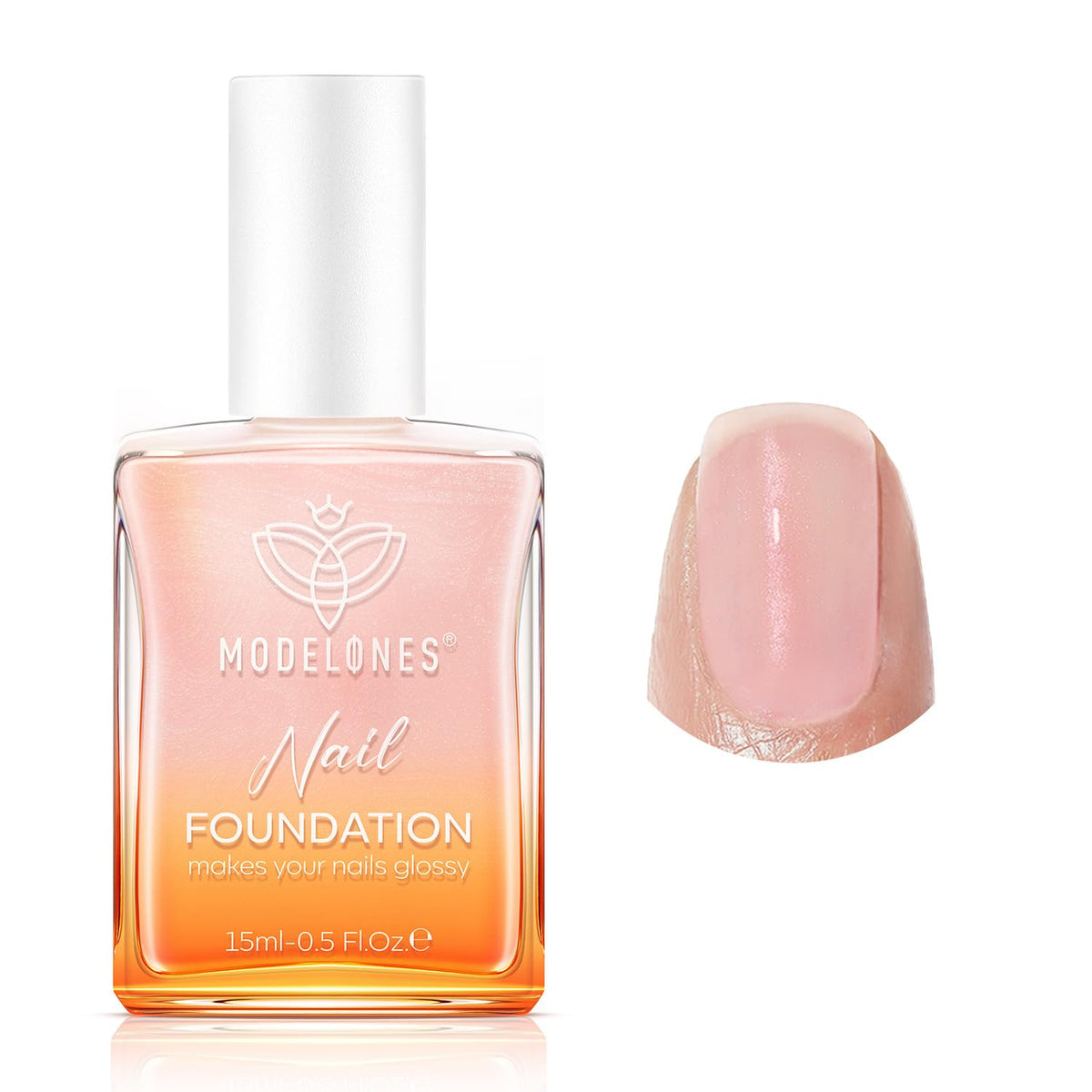 Fortalecedor de uñas modelones en frasco de 15 ml para uso diario.