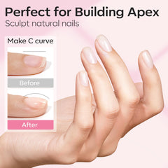 Modelones gel builder apex, construcción de uña firme y estilizada.