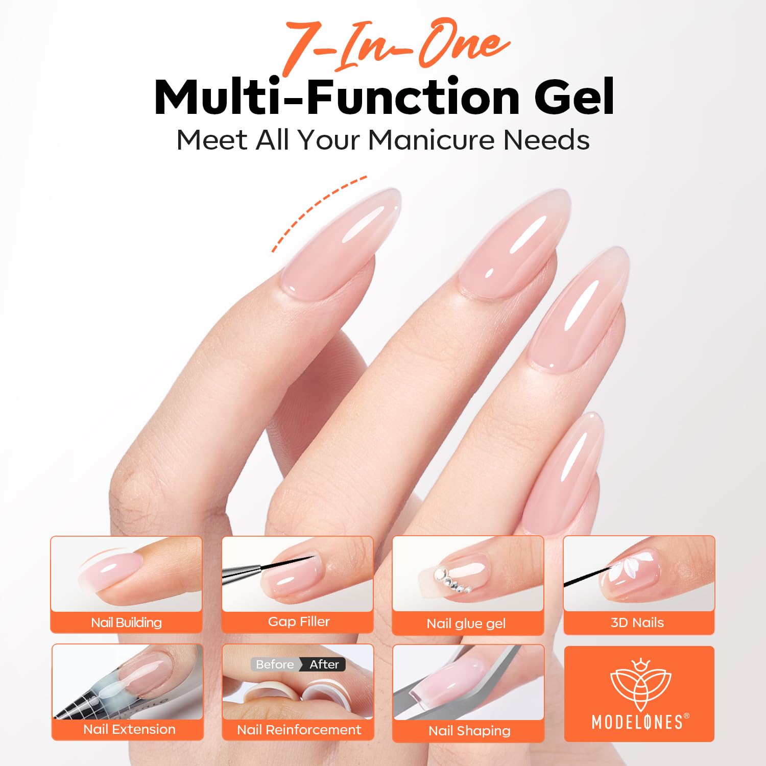 Modelones arte 3D de uñas gracias al gel y curado controlado