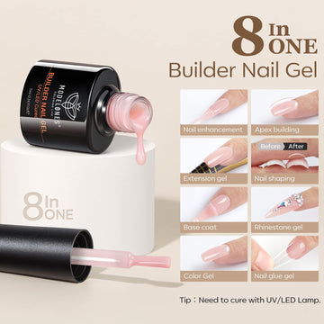 Gel de Modelones curado con lámpara UV/LED para acabado limpio
