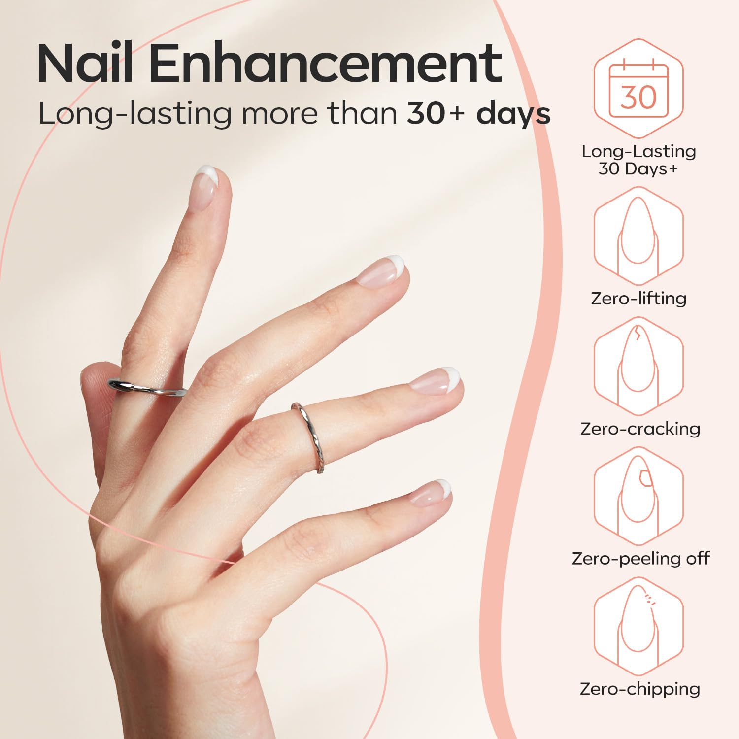 Modelones gel de construcción textura lisa: acabado suave y sin burbujas.