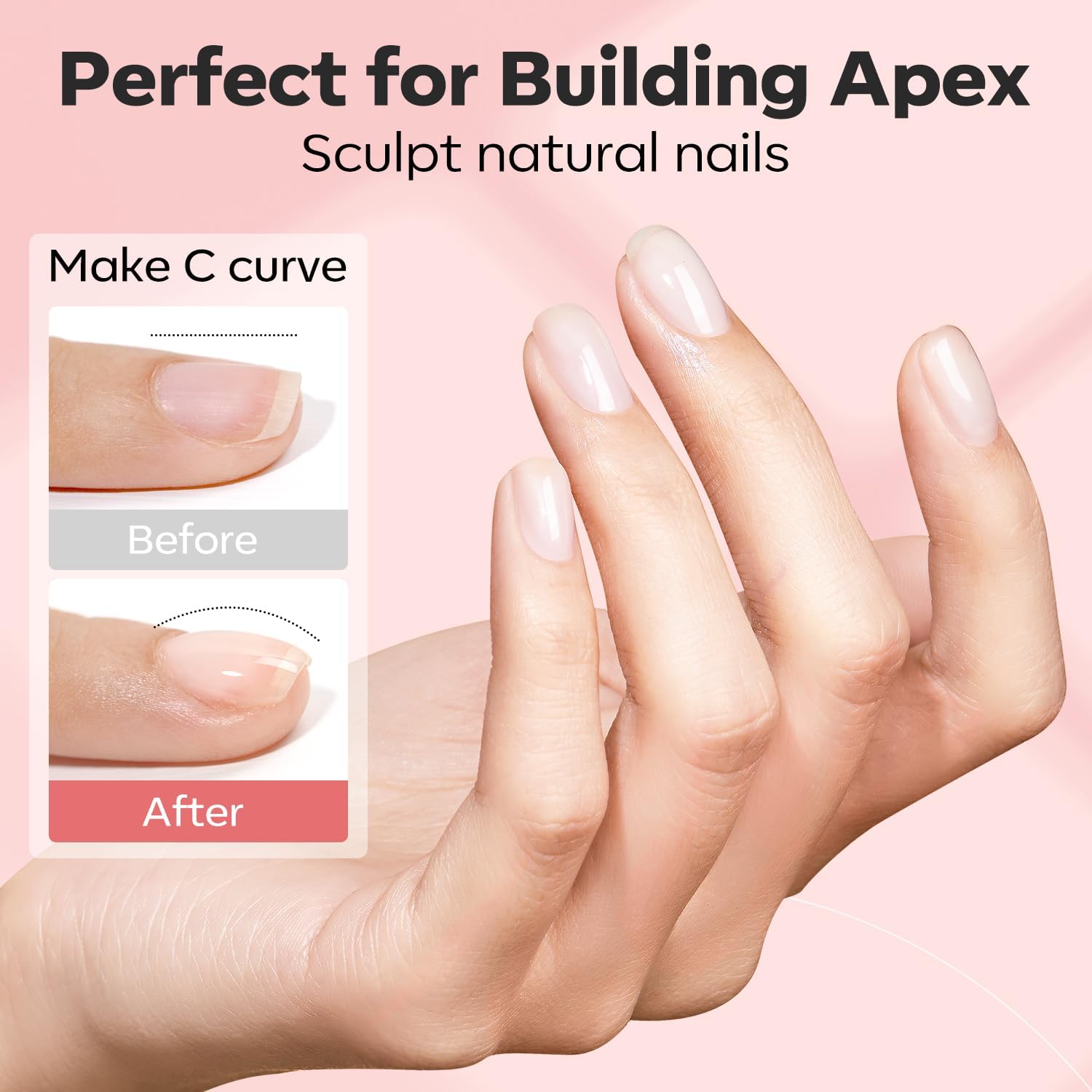 Modelones gel construcción uñas: aporta grosor y soporte con acabado uniforme