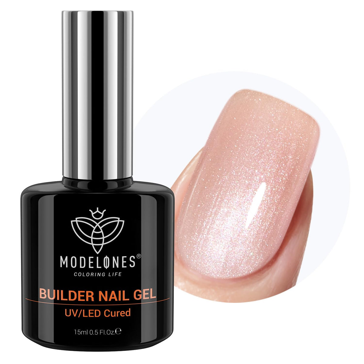 Modelones gel de construcción 8 en 1 con destellos dorados para uñas duraderas