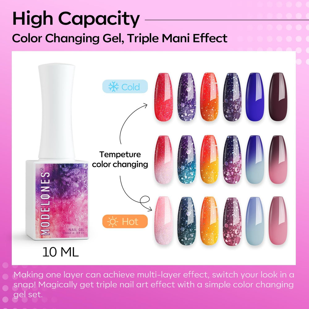 Modelones neon shimmer gel polish bottle for party-ready nails