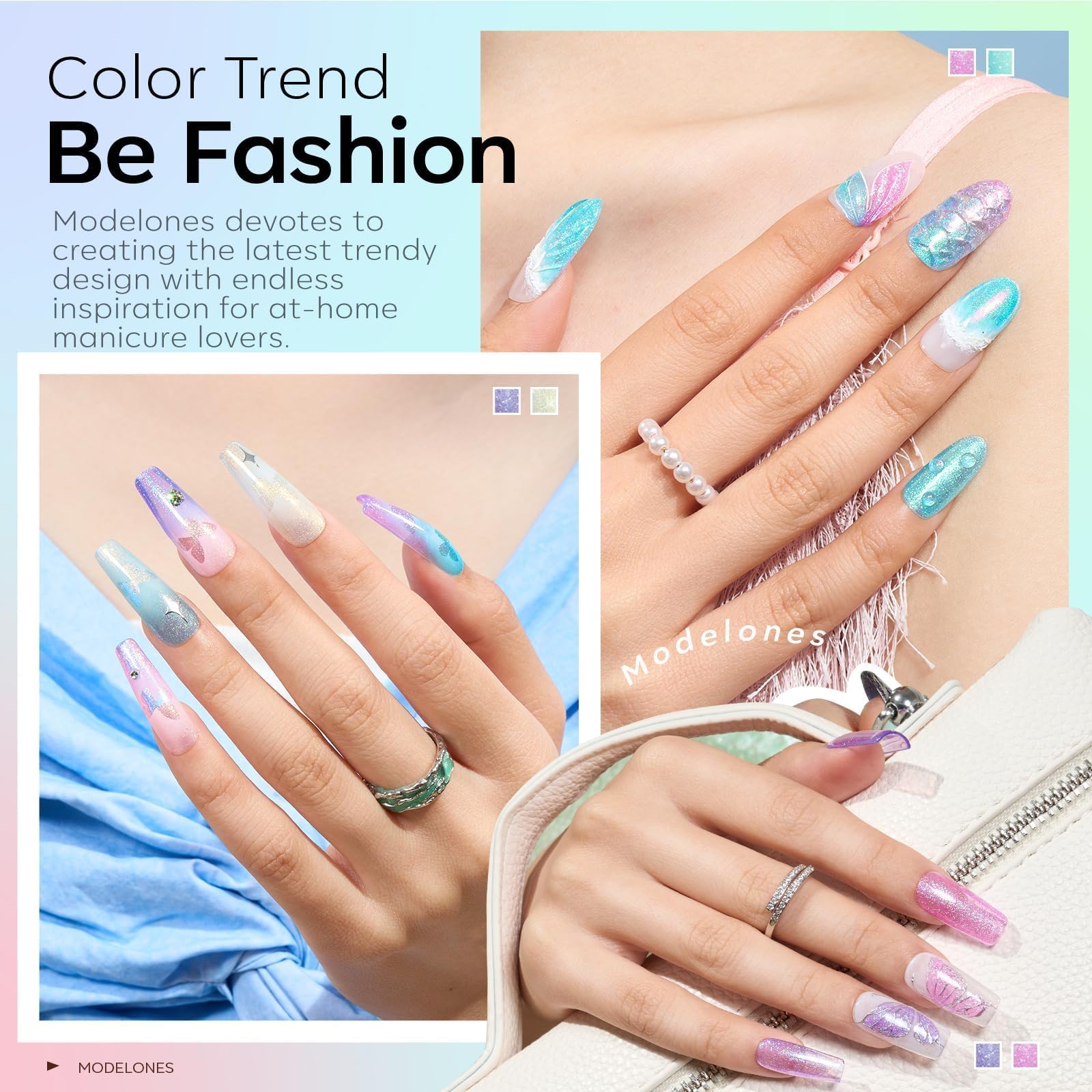 Modelones pink pearl bottle displays a soft shimmer ideal for elegant daily looks.