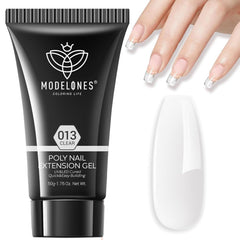 Flacon transparent Modelones Gel Poly Nail Builder de 50 ml prêt pour extensions durables