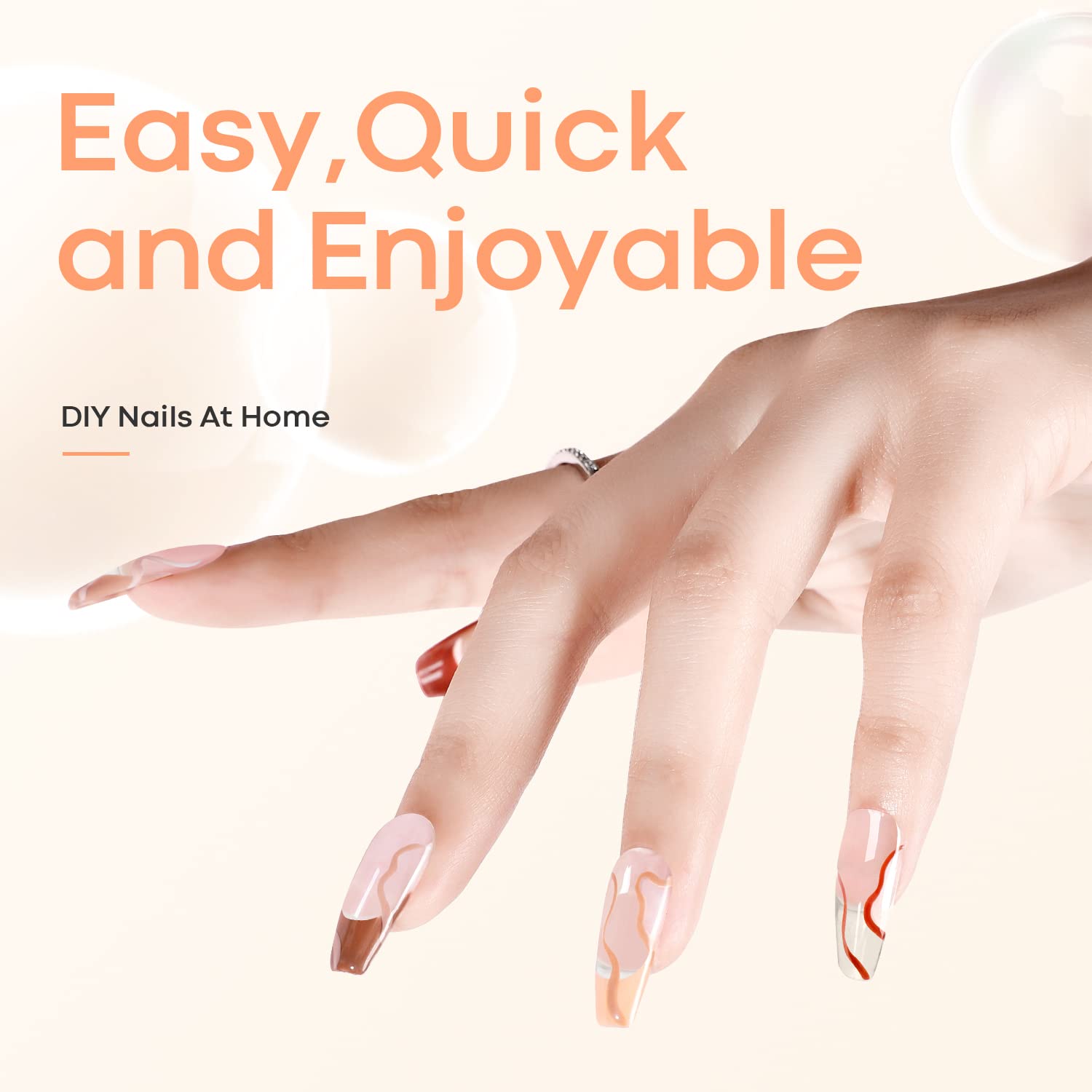 Ongle extension carré réalisé avec Modelones pour finition naturelle et durable