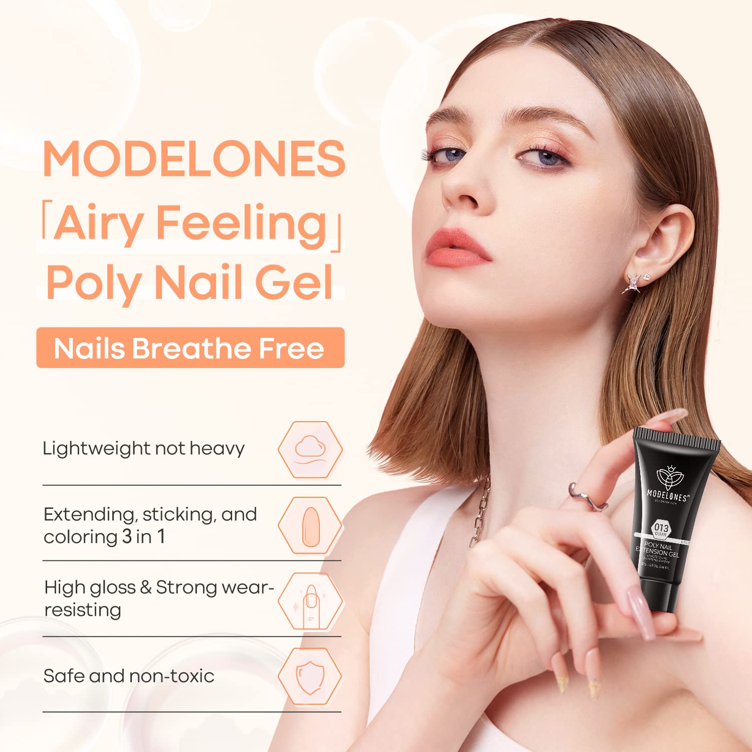 Nail art avec paillettes sur Gel Poly Modelones pour une brillance éclatante