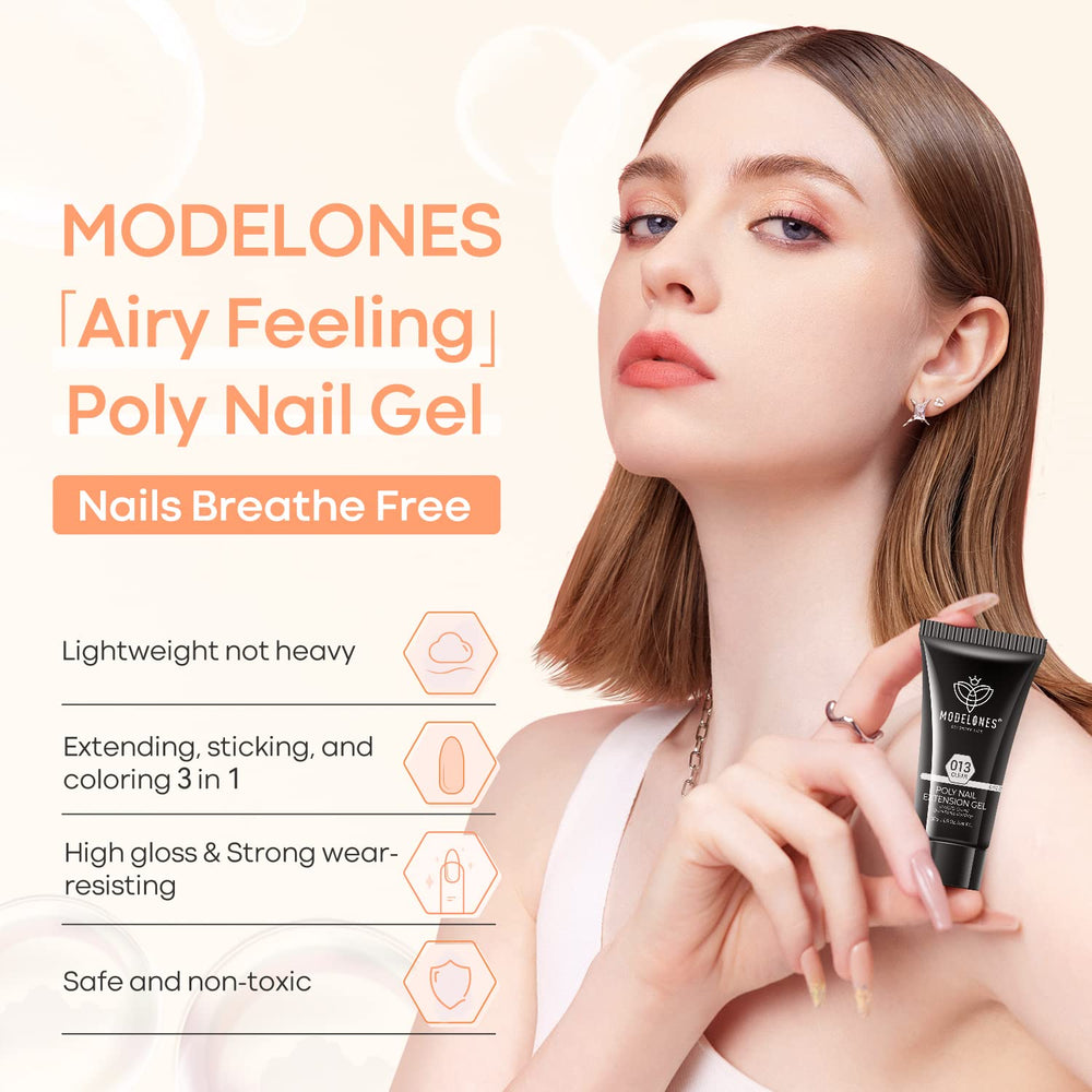 Nail art avec paillettes sur Gel Poly Modelones pour une brillance éclatante