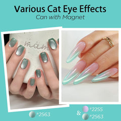 Modelones green glass cat eye gel for depth and color shifts