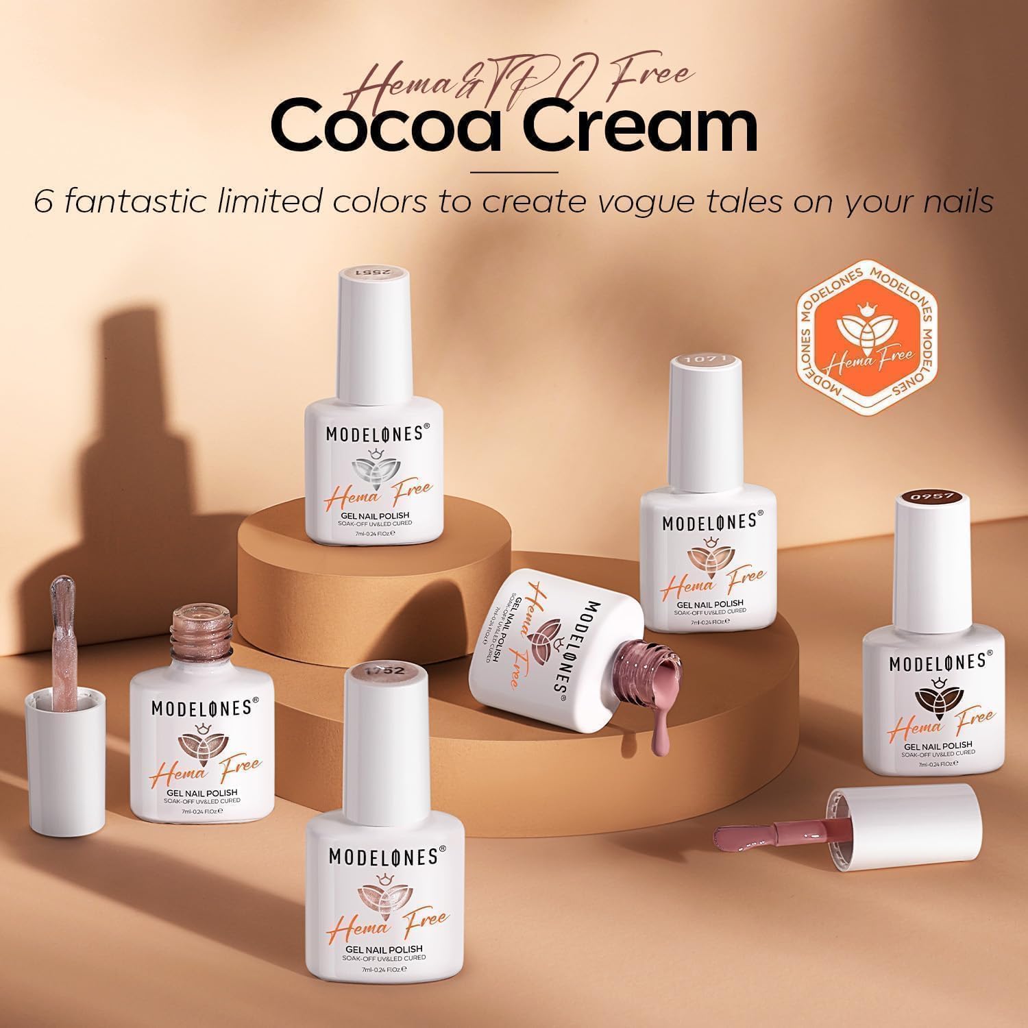 Modelones nude shades complement natural skin tones for chic nails.