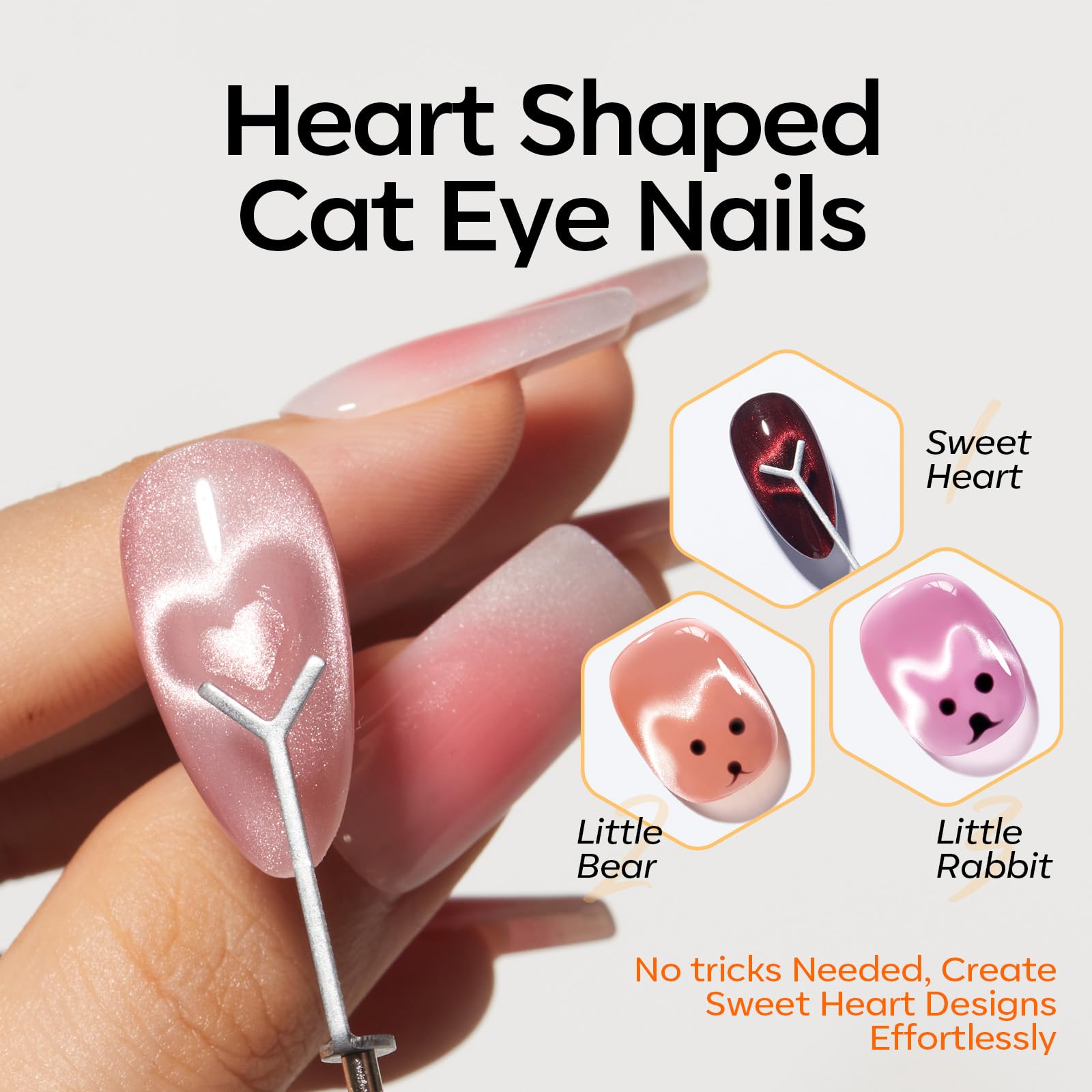 Modelones imán ojo-gato-corazón: diseña patrones en forma de corazón con precisión.