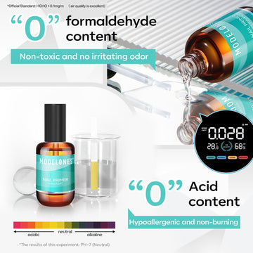 Conjunto de 4 frascos de deshidratador y primer para uñas, 15 ml cada uno