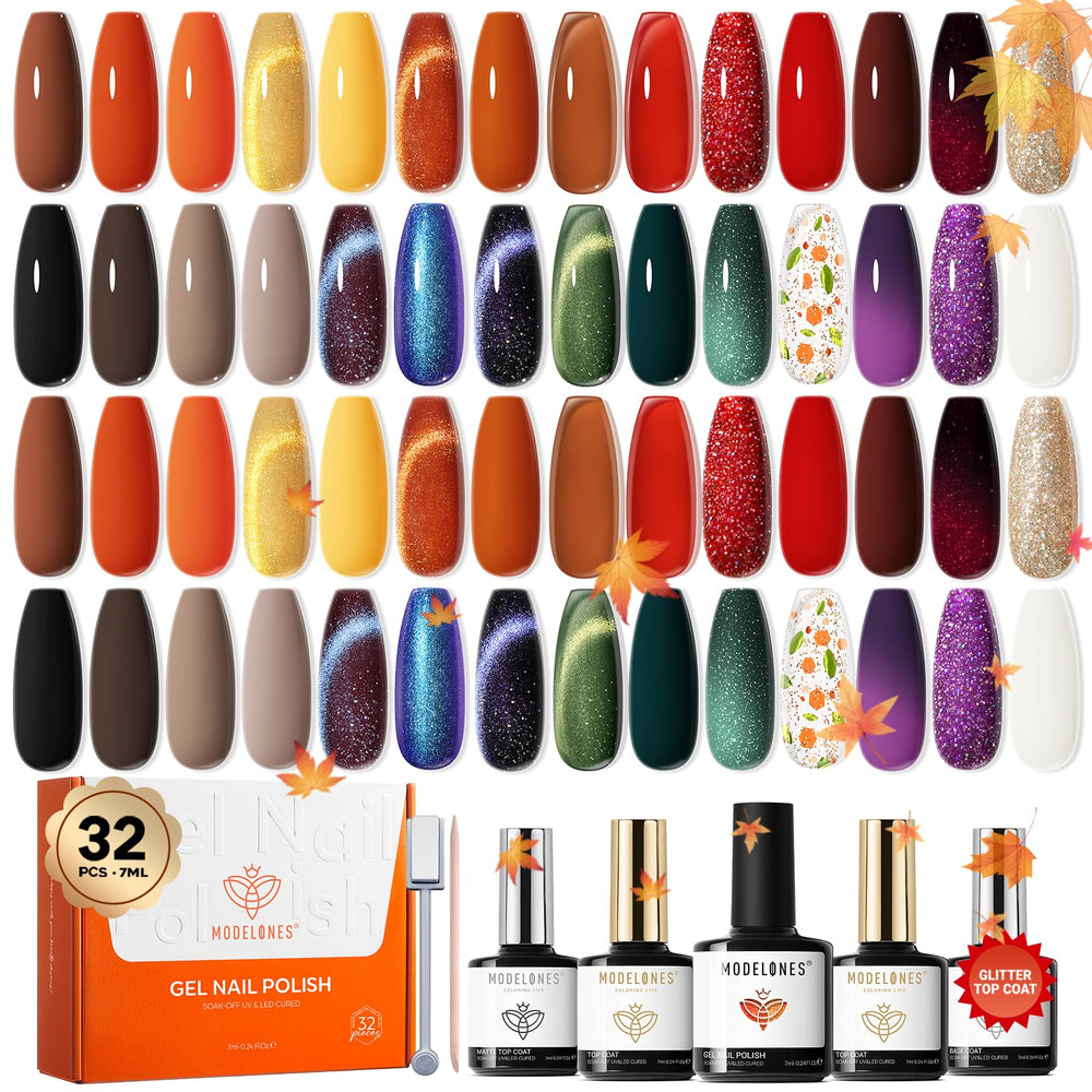 Modelones kit esmalte gel con 28 colores para uñas vibrantes en casa.