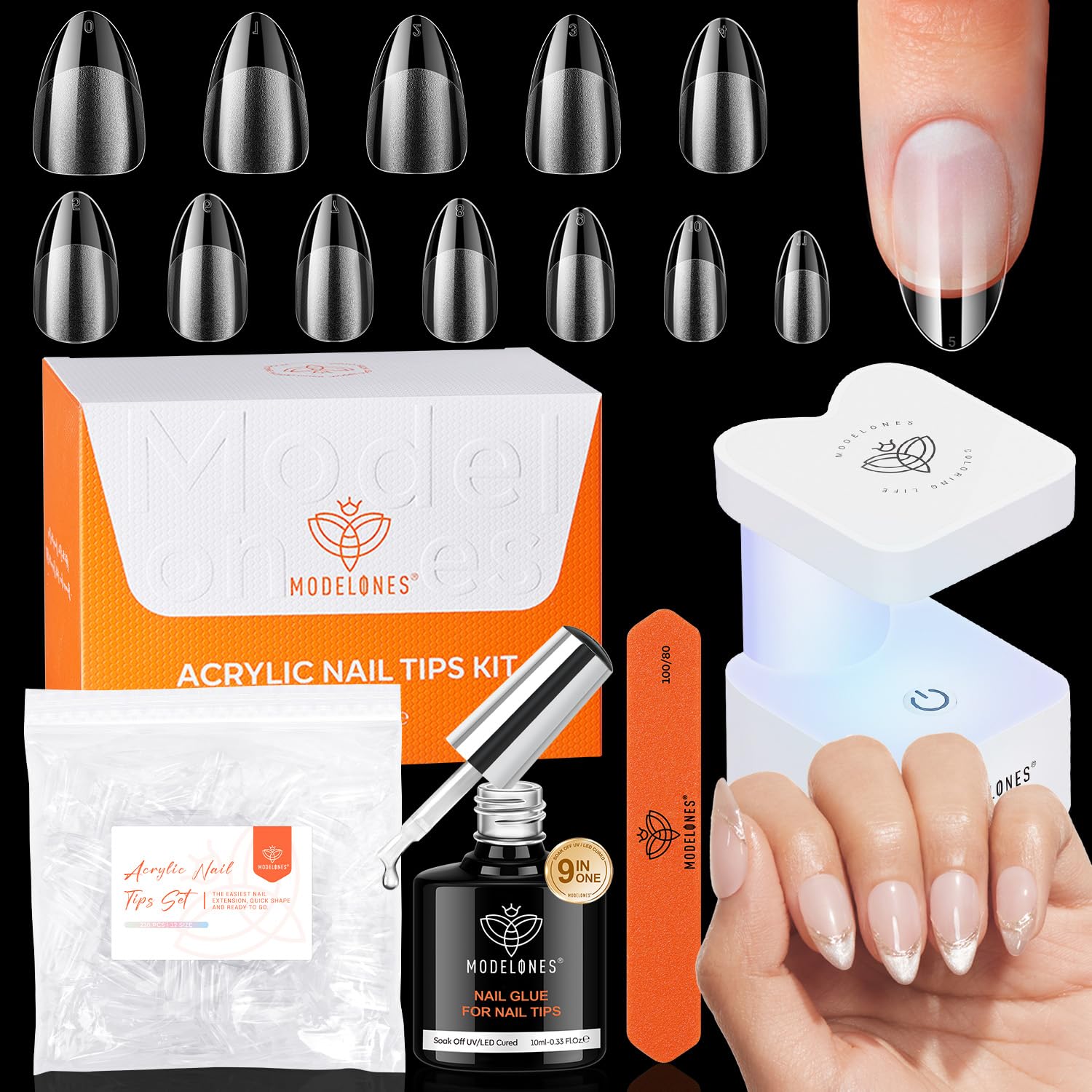 Modelones kit-extension-de-uñas con gel 9-en-1, ideal para manicura en casa