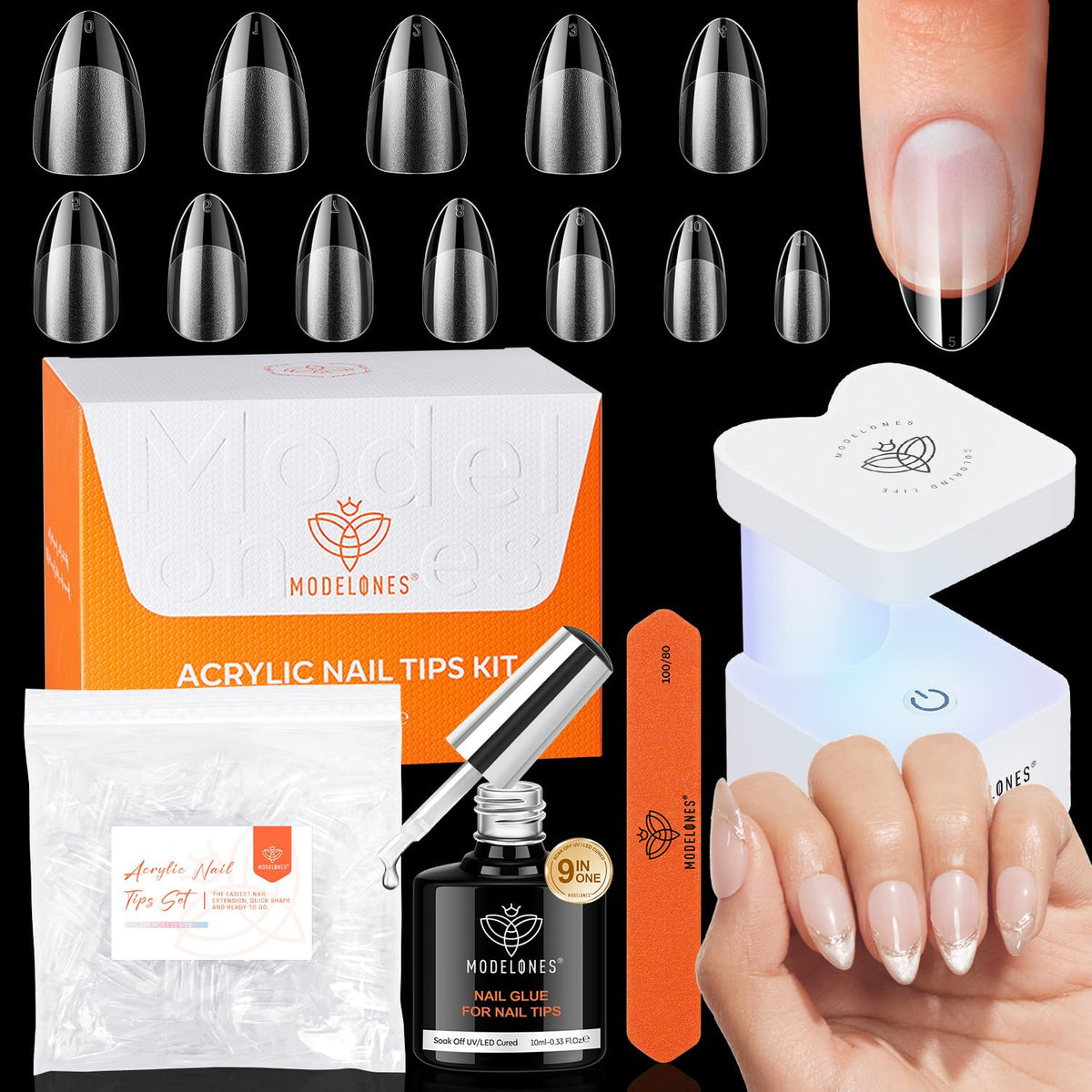 Modelones kit-extension-de-uñas con gel 9-en-1, ideal para manicura en casa