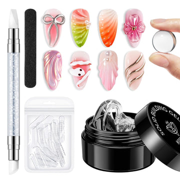 Modelones kit gel 3D para uñas, guía de uso para crear uñas tridimensionales