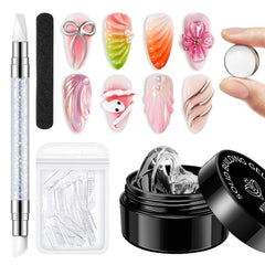 Modelones kit gel 3D para uñas, guía de uso para crear uñas tridimensionales