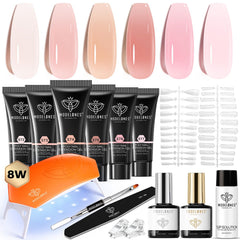 Modelones kit-uñas-poly-gel-seis-colores para uso en casa