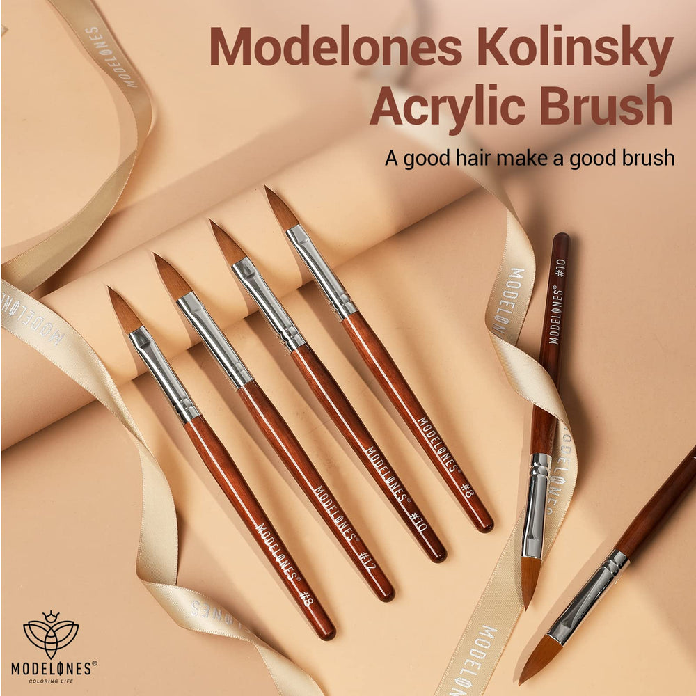 Modelones Kolinsky brush with classic wooden design fits salon decor.