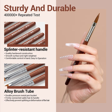 Modelones Kolinsky brush size 12 round covers large areas with smooth powder.