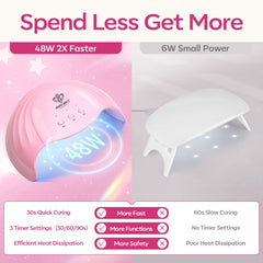 Modelones lámpara UV/LED de 48W para acabado profesional en casa.