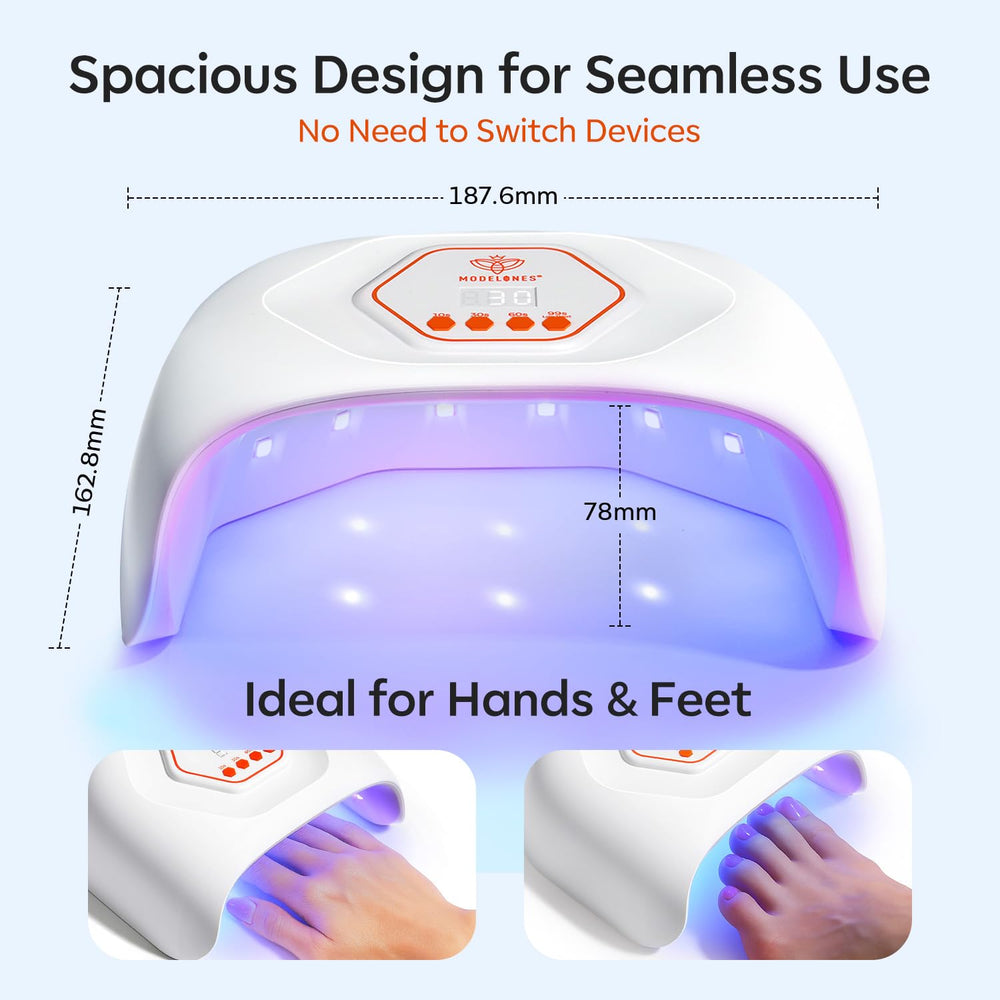 Incluye adaptador y accesorios para facilitar manicuras con Modelones