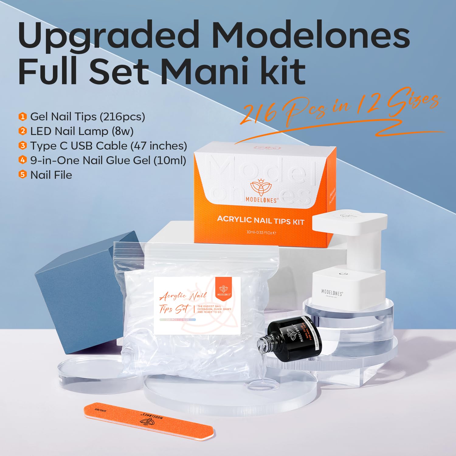 Modelones lámpara UV/LED portátil para curado rápido de gel.