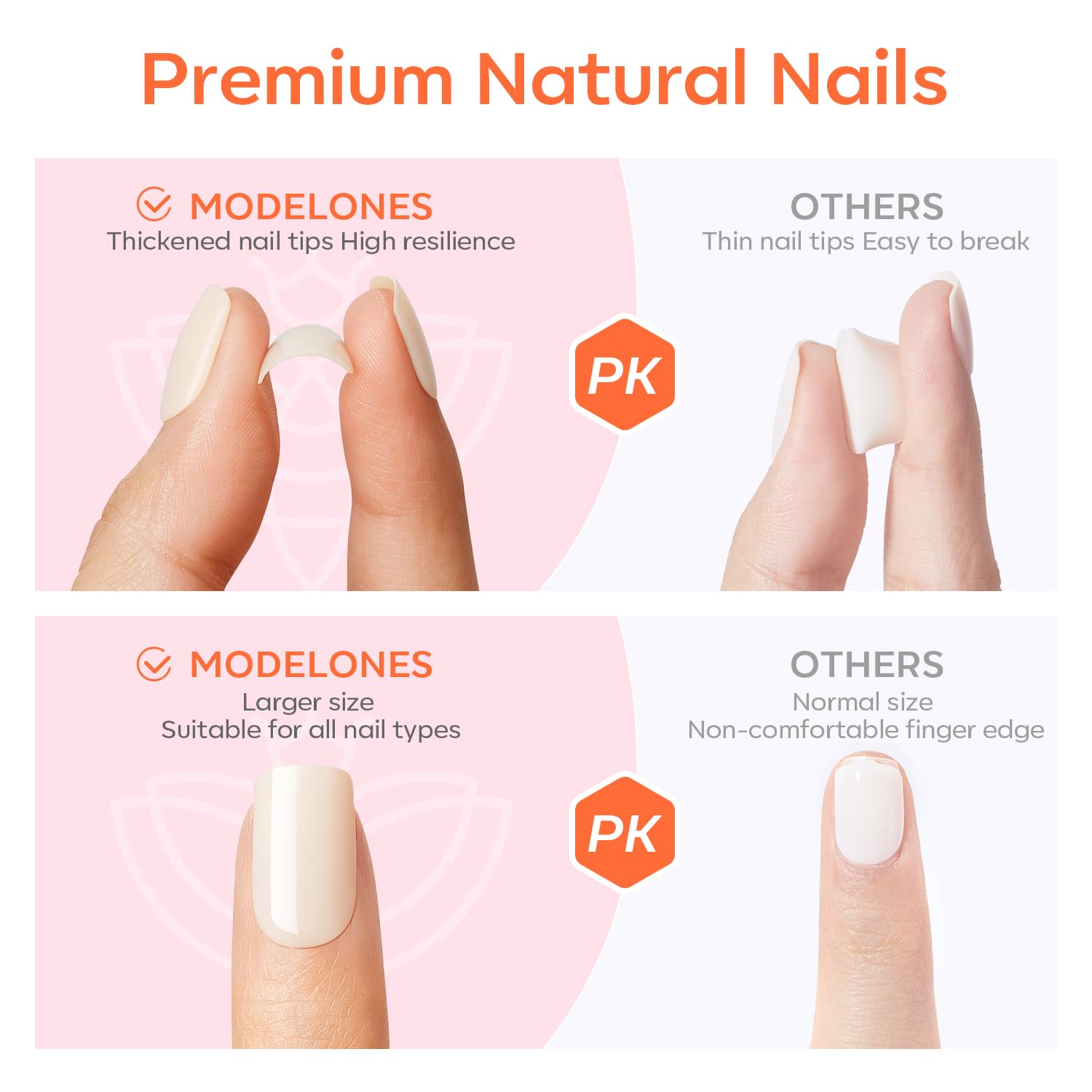 Modelones lima de uñas de doble cara para un acabado suave.