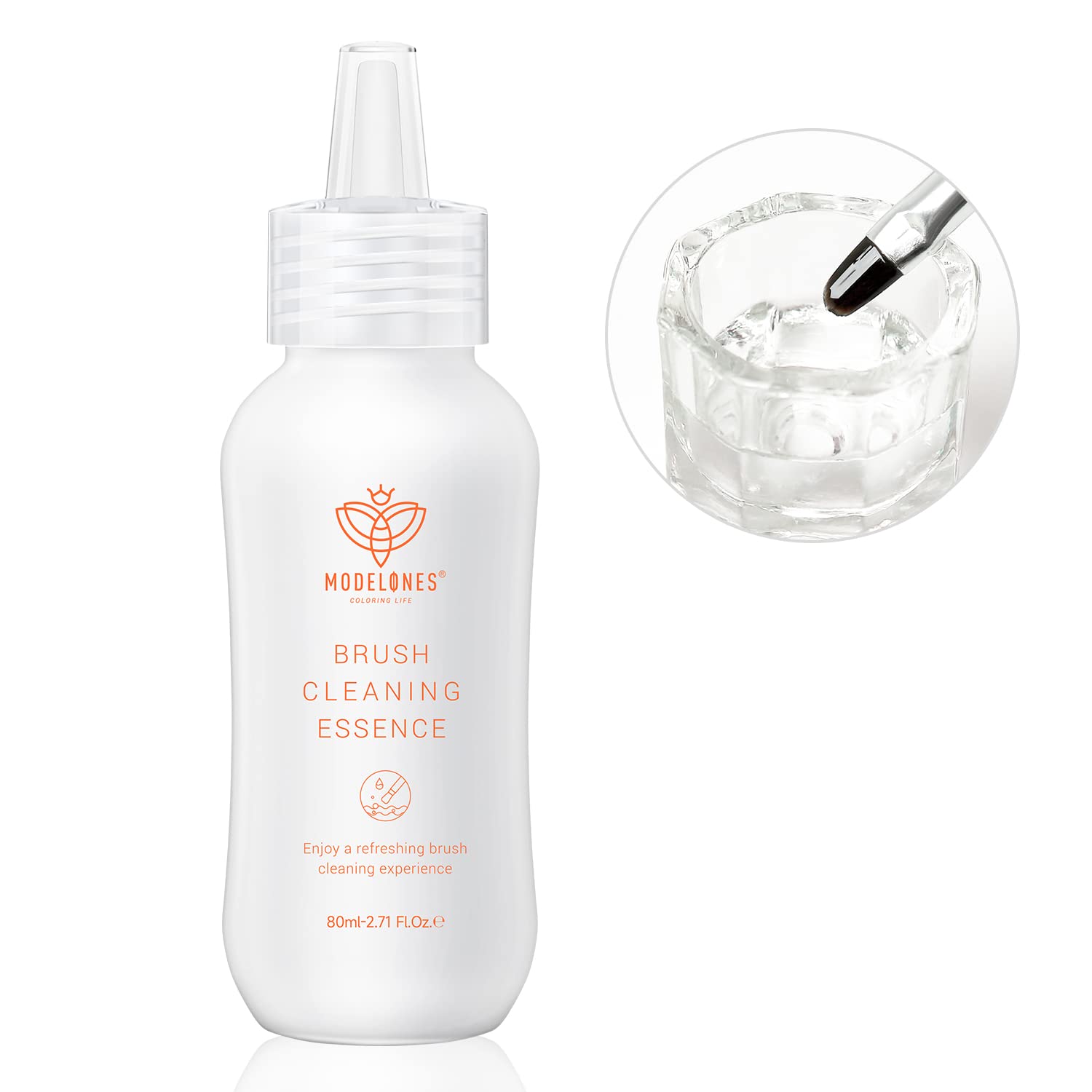 Modelones limpieza-pinceles-80ml: limpia eficazmente pinceles para uñas