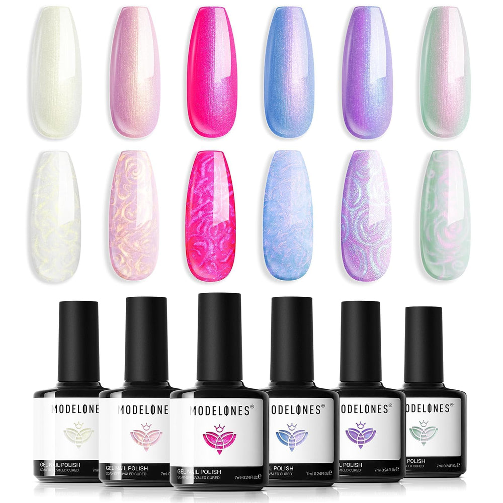 Modelones set de gel perla, arreglo de colores para uñas.