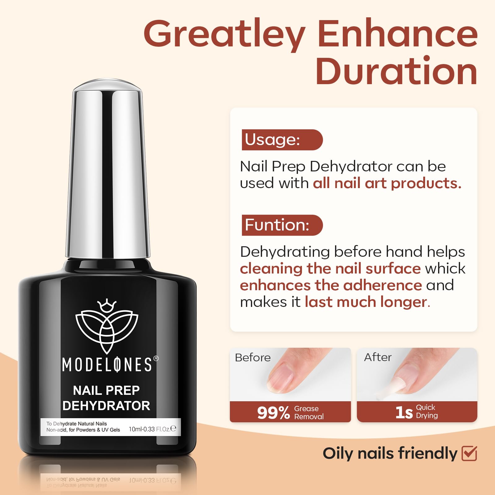 Modelones Aplicación Base Gel con Pincel, capa uniforme asegurada.