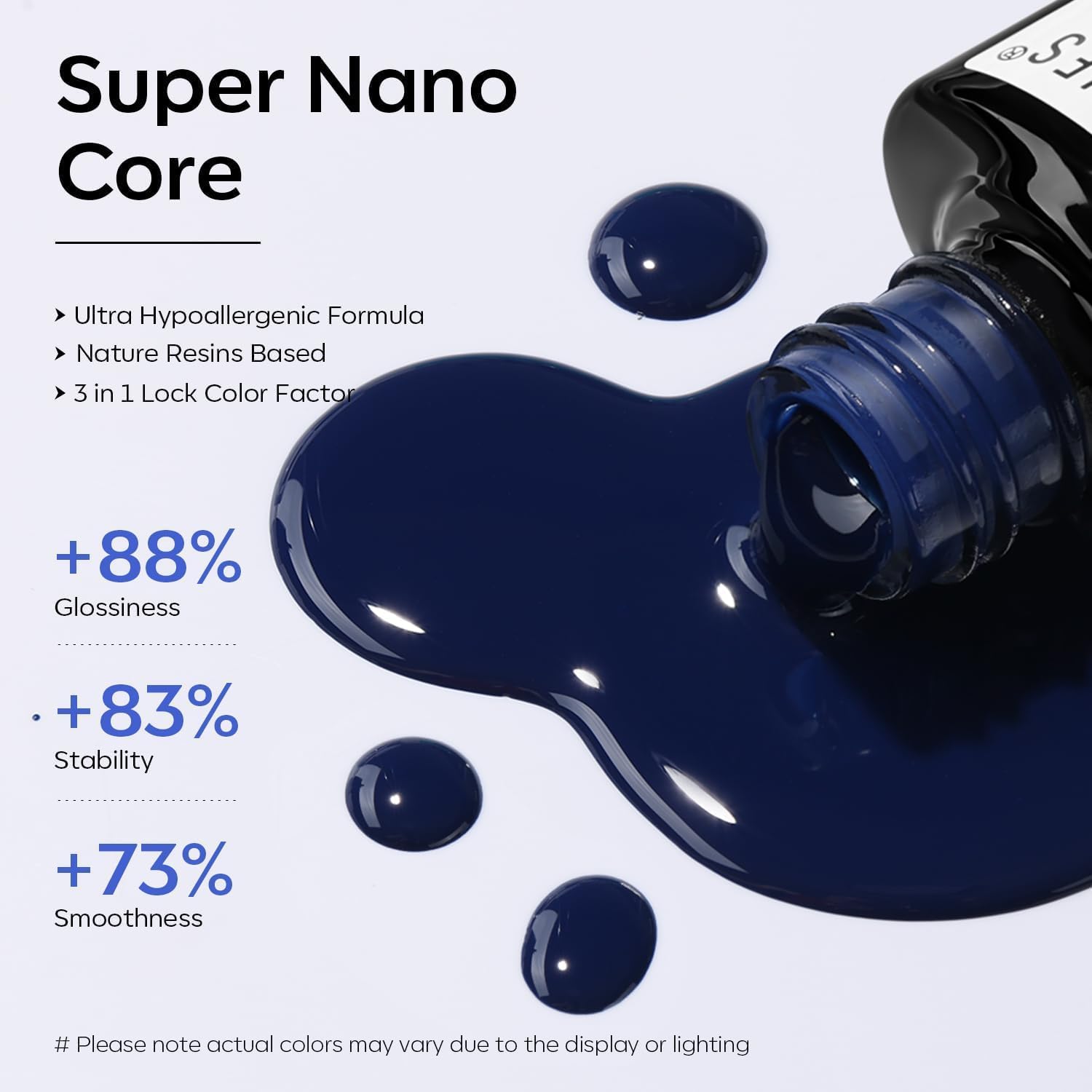 Pincel de Modelones con deslizamiento suave para una aplicación uniforme.