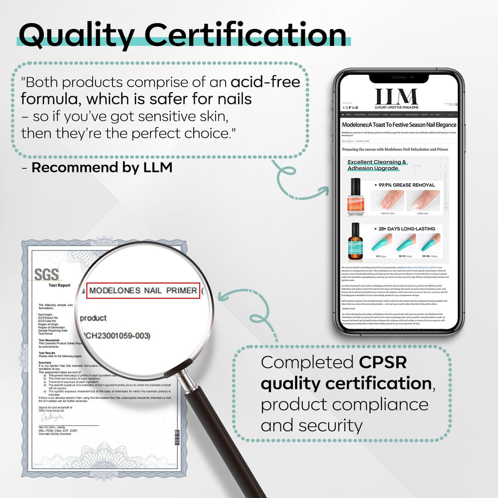 Modelones primer de uñas con acabado ligeramente pegajoso para mayor duración