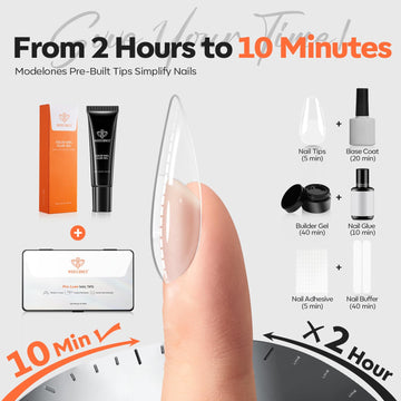 Modelones Pro Luxe Apex Tips: aplicación directa sin limado, ahorra tiempo
