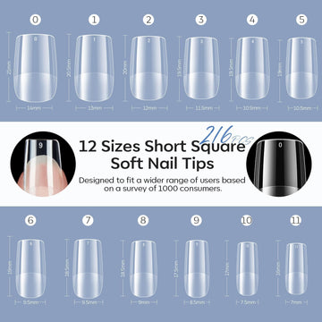 Modelones: puntas de uñas cortas cuadradas, aptas para usar en casa.