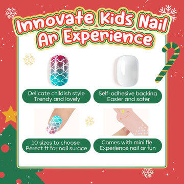 Modelones regalo de Navidad con uñas listas para regalar a niñas