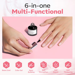 Modelones base de gel de goma: curvatura natural que realza la forma de la uña.