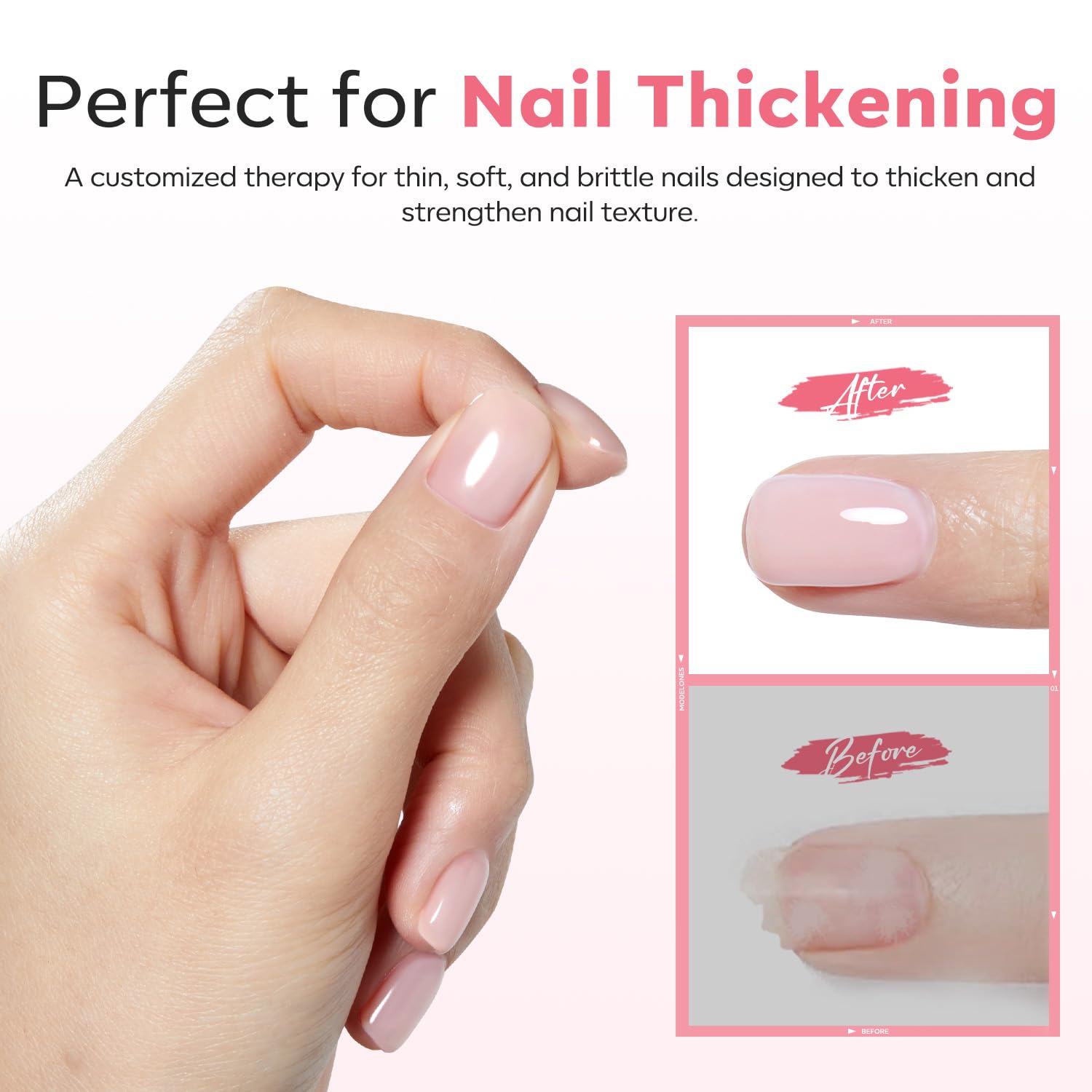 Modelones base de gel de goma: fortaleza para uñas, reduciendo fracturas y quiebres.