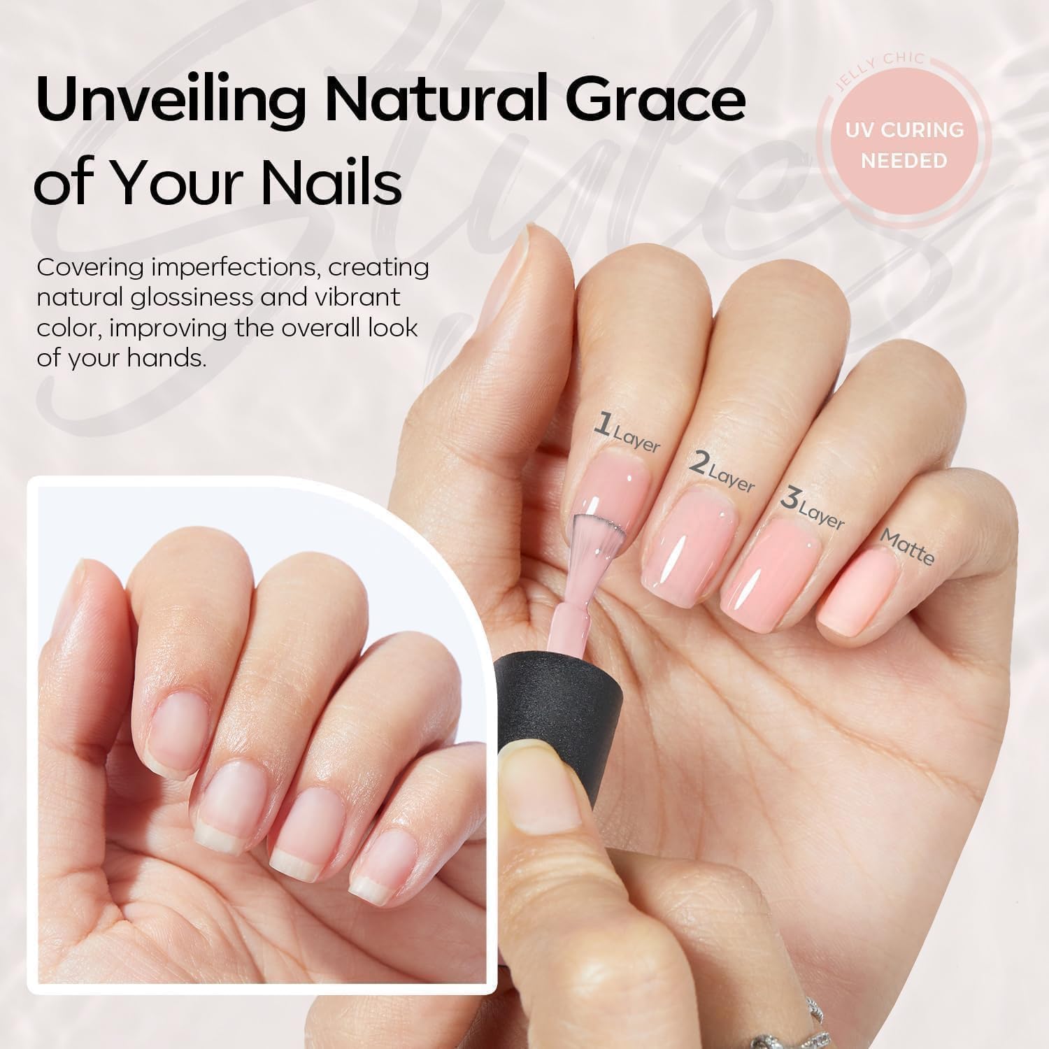 Modelones sheer jelly polish for soft, natural-looking nails