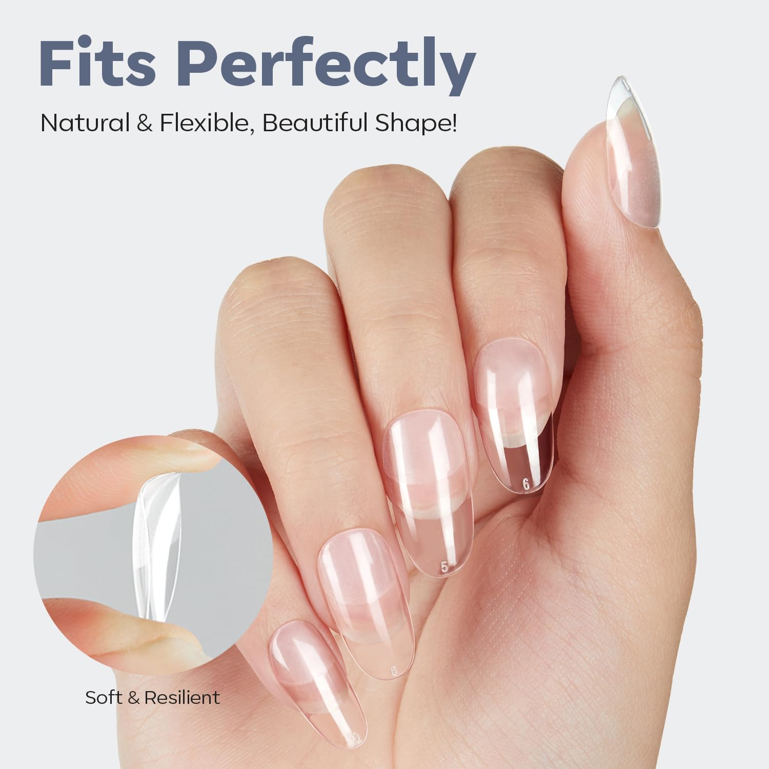 Modelones tips resistencia prolongada para uñas extendidas.